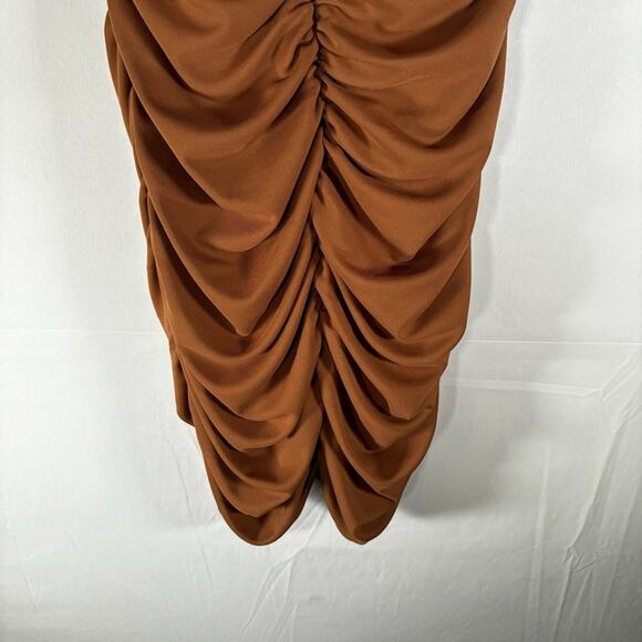 Zara Dress Size Large New Brown Draped Mini ruched - Picture 11 of 12